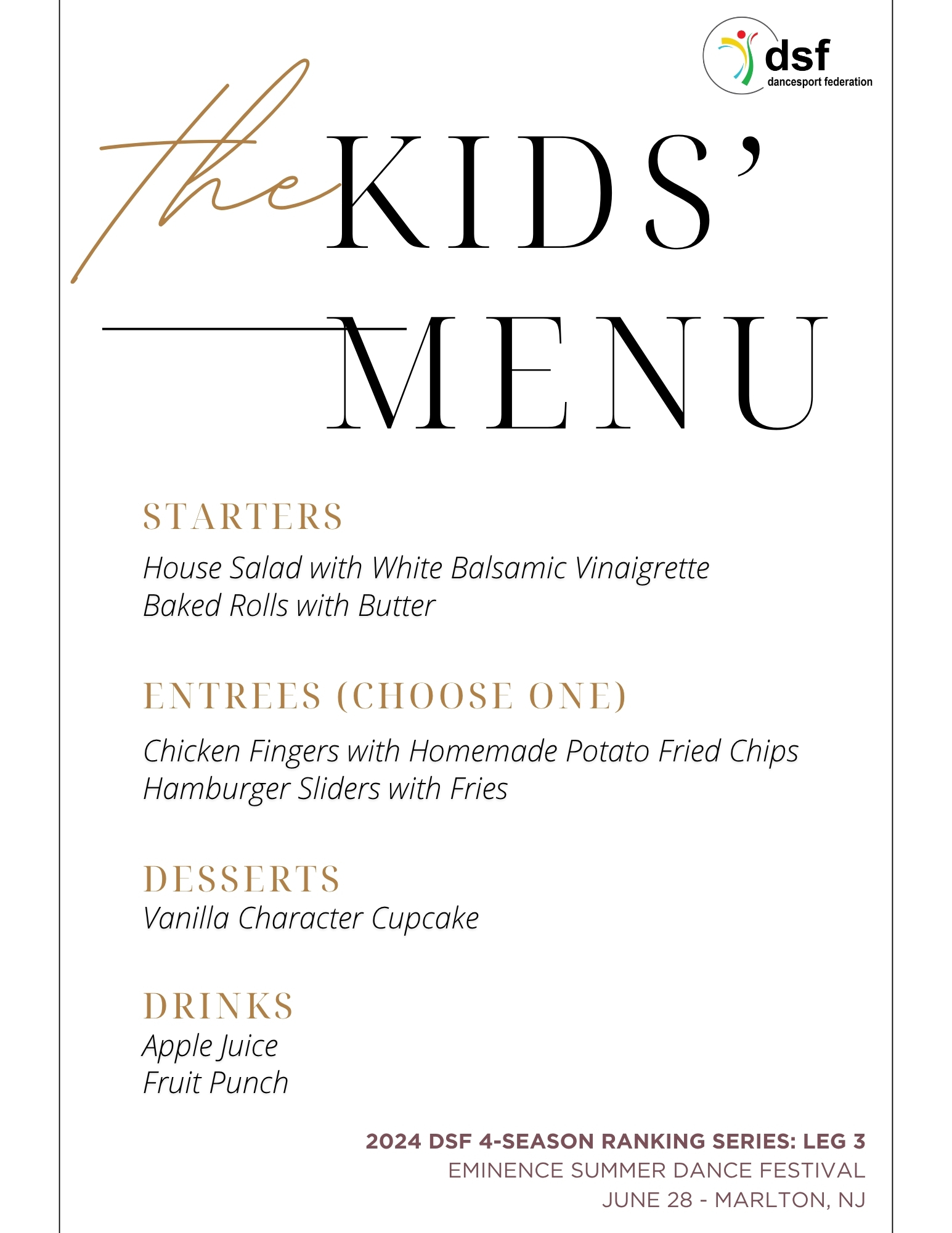 kids menu - DanceSport Federation