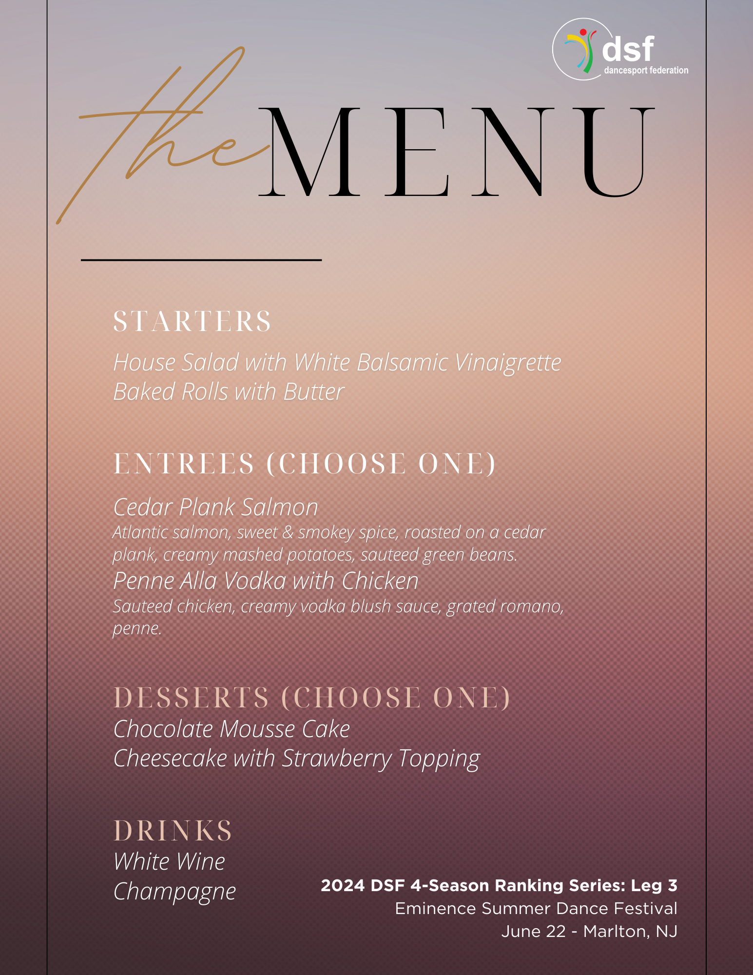 Simple Minimalist Wedding Menu (2) - DanceSport Federation